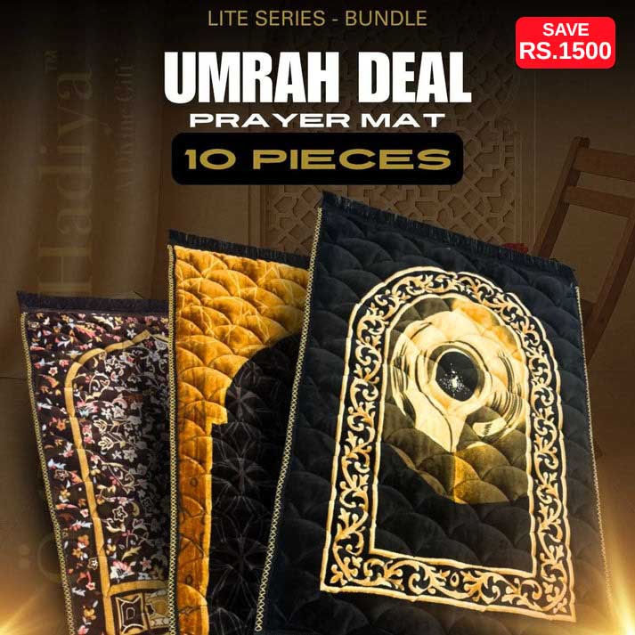 LITE SERIES PRAYER MAT BUNDLE UMRAH DEAL  10 PIECES